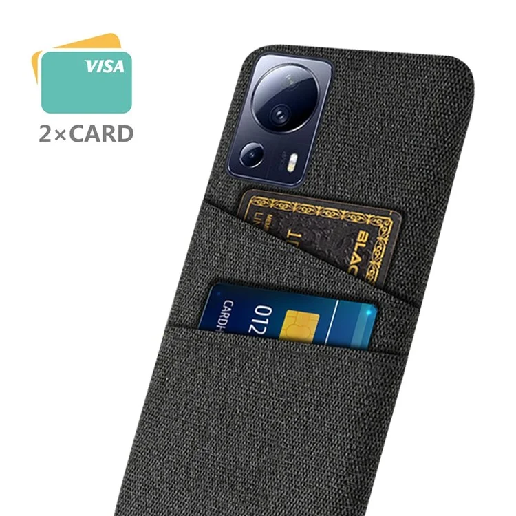 Für Xiaomi Civi 2 5G / 12 Lite NE 5G Anti-Scratch Hard PC Schutzhülle Stofftextur Dual-Kartensteckplätze Handyhülle - Schwarz