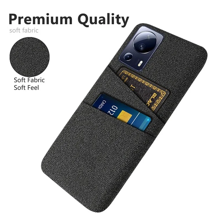 Für Xiaomi Civi 2 5G / 12 Lite NE 5G Anti-Scratch Hard PC Schutzhülle Stofftextur Dual-Kartensteckplätze Handyhülle - Schwarz