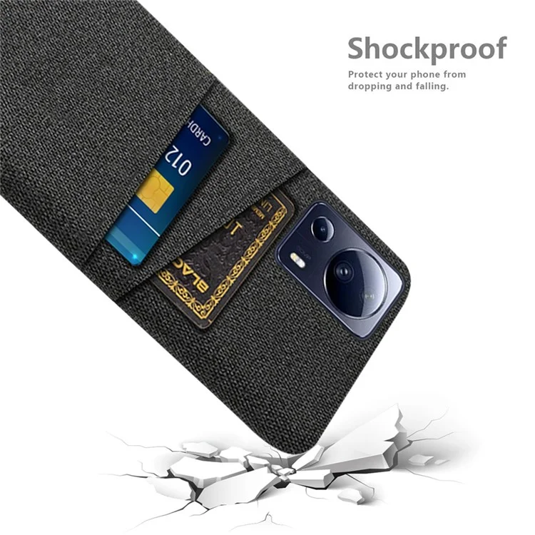Für Xiaomi Civi 2 5G / 12 Lite NE 5G Anti-Scratch Hard PC Schutzhülle Stofftextur Dual-Kartensteckplätze Handyhülle - Schwarz