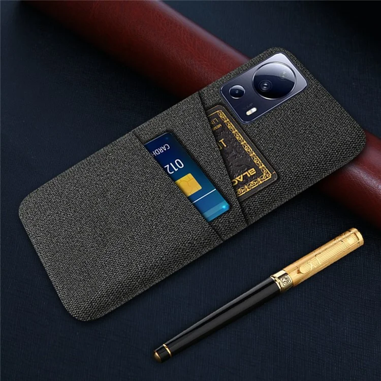 Für Xiaomi Civi 2 5G / 12 Lite NE 5G Anti-Scratch Hard PC Schutzhülle Stofftextur Dual-Kartensteckplätze Handyhülle - Schwarz