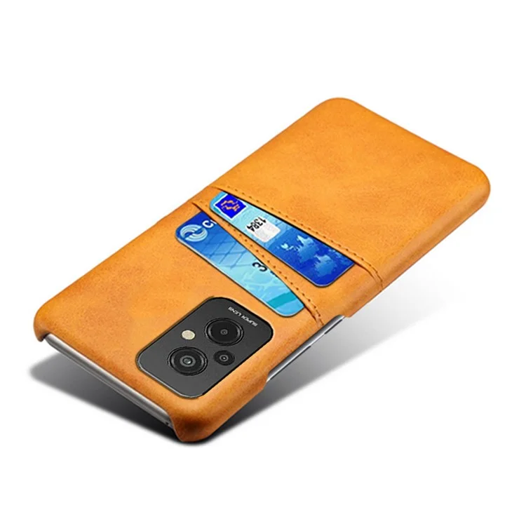 Couverture de Téléphone Portable à L'épreuve Des Drop-drop Pour Xiaomi Redmi 11 Prime 4G Double Carte PU Cuir Revêtu de Téléphone PC Téléphone - Orange
