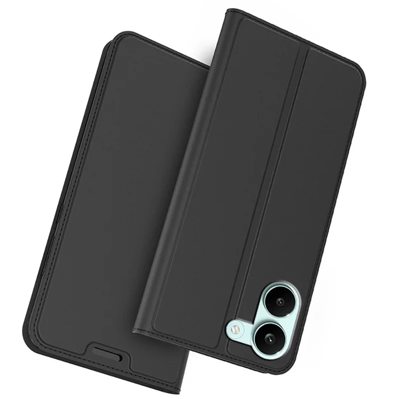 For Xiaomi Redmi Turbo 5 5G Case PU Leather Phone Cover with Card Holder Stand - Black