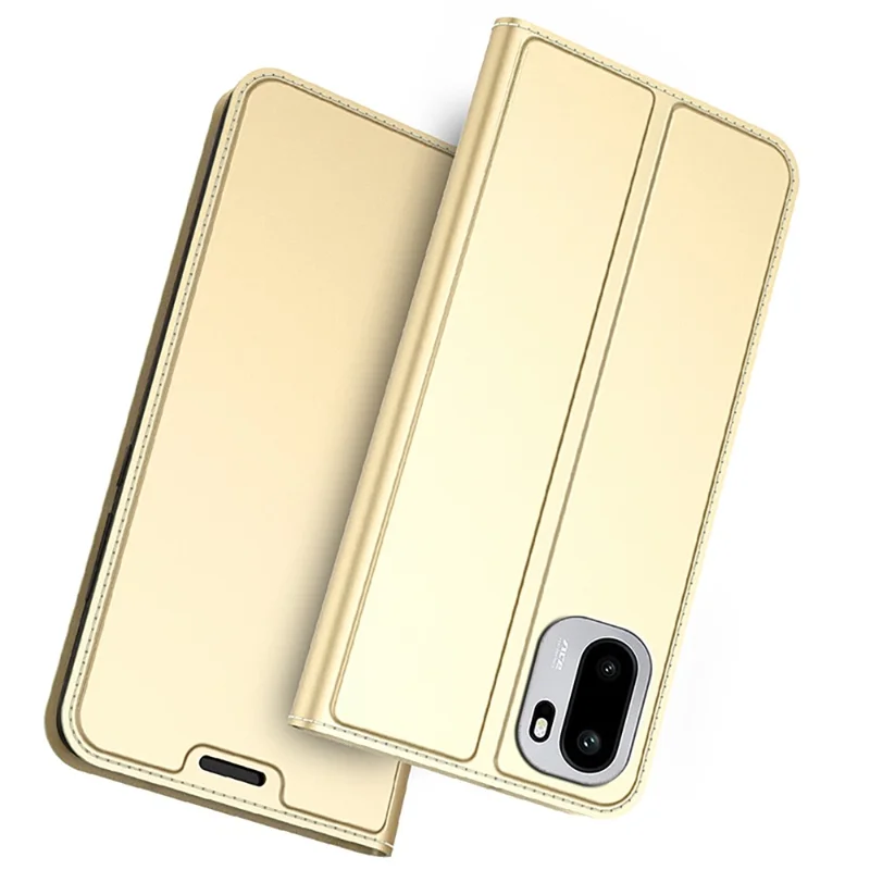 For OnePlus 15R 5G Case PU Leather Phone Cover with Card Holder Stand - Gold