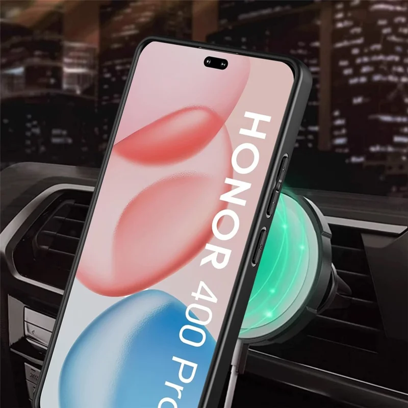 For Honor 400 Pro 5G (Global) Magnetic Case Rotating Kickstand TPU + PC Phone Cover - Black