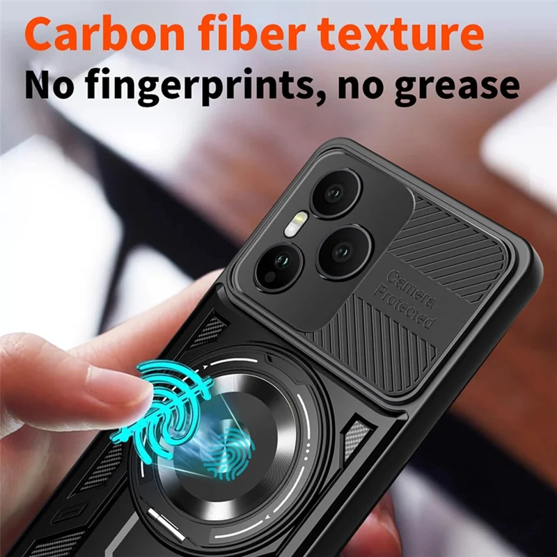 For Honor 400 Pro 5G (Global) Magnetic Case Rotating Kickstand TPU + PC Phone Cover - Black