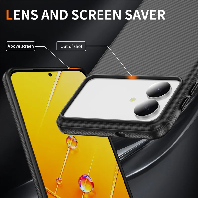 For Samsung Galaxy S26 Edge Magnetic Phone Case Carbon Fiber Texture PC TPU Back Cover - Black