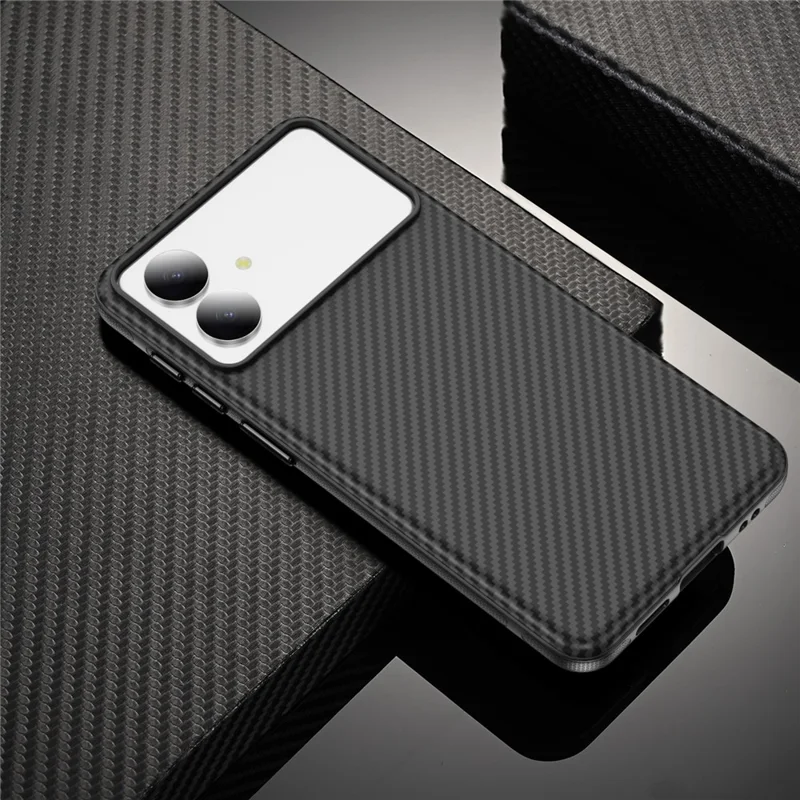 For Samsung Galaxy S26 Edge Magnetic Phone Case Carbon Fiber Texture PC TPU Back Cover - Black