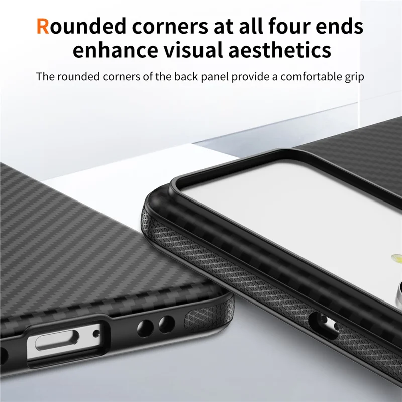 For Samsung Galaxy S26 Edge Magnetic Phone Case Carbon Fiber Texture PC TPU Back Cover - Black