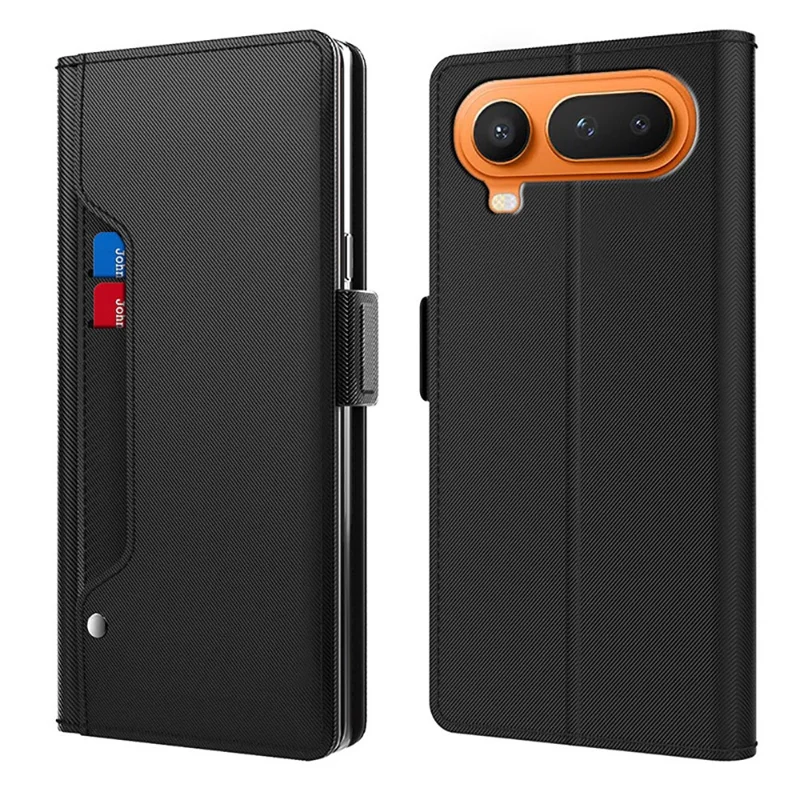 For Honor Magic8 Pro Air 5G Case PU+TPU Magnetic Flip Phone Cover with Stand - Black