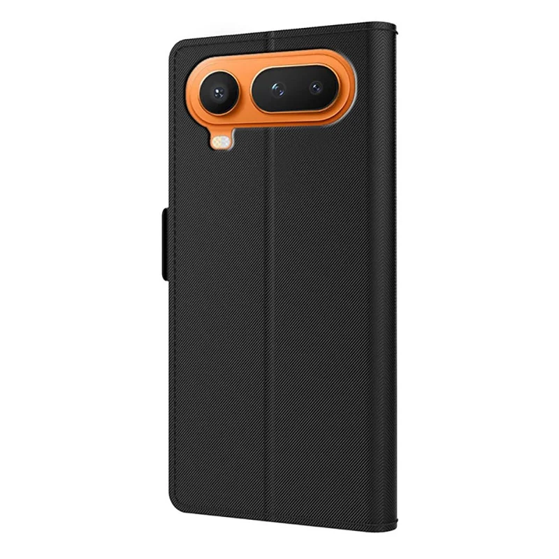 For Honor Magic8 Pro Air 5G Case PU+TPU Magnetic Flip Phone Cover with Stand - Black