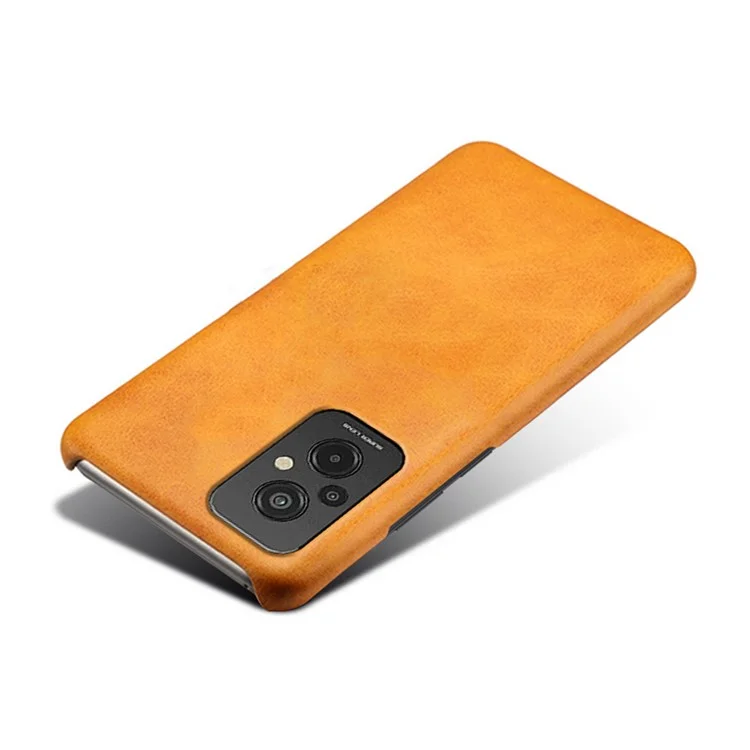 Pour Xiaomi Redmi 11 Prime 4G Veau Texturé en Cuir PU Revêtu de Protection en Cuir en Cuir en Cuir Enduit de Choc Télécopie - Orange