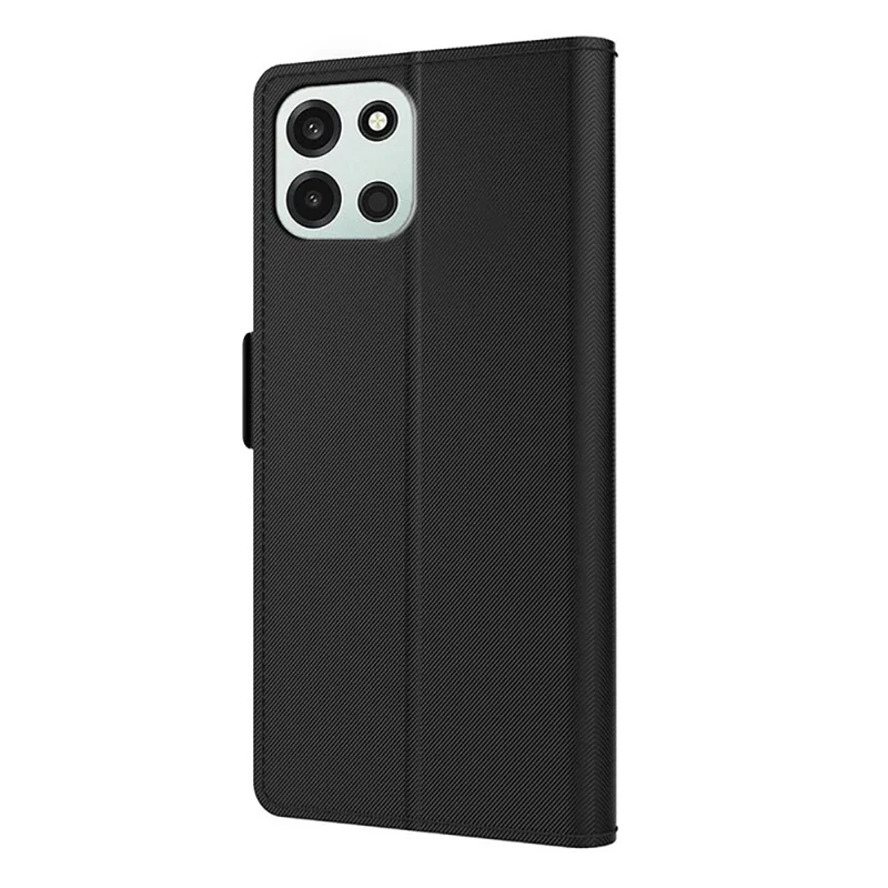 For OnePlus Turbo 6 5G / Turbo 6V 5G Case PU+TPU Magnetic Flip Phone Cover with Stand - Black