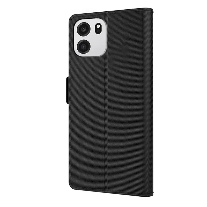 For OnePlus Turbo 6V 5G Case PU+TPU Magnetic Flip Phone Cover with Stand - Black