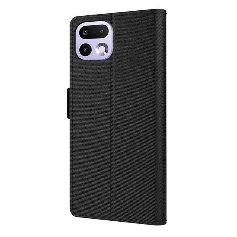 For Realme 16 Pro+ 5G Case PU+TPU Magnetic Flip Phone Cover with Stand - Black