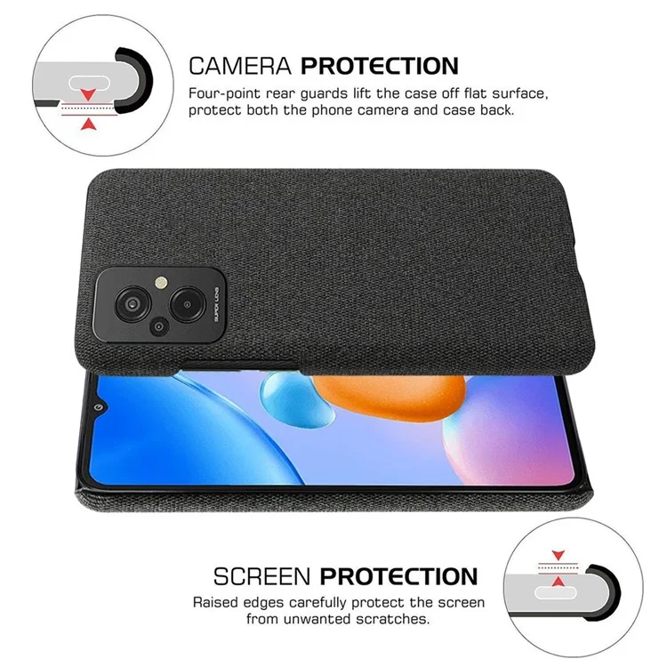 Pour Xiaomi Redmi 11 Prime 4G Shock-absorption Mobile Phone Case Shell Color Couleur Hard pc + Couverce Téléphon - le Noir