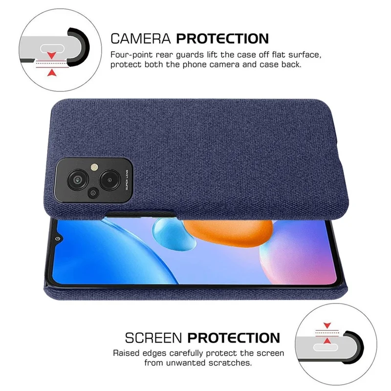 Pour Xiaomi Redmi 11 Prime 4G Shock-absorption Mobile Phone Case Shell Color Couleur Hard pc + Couverce Téléphon - Bleu