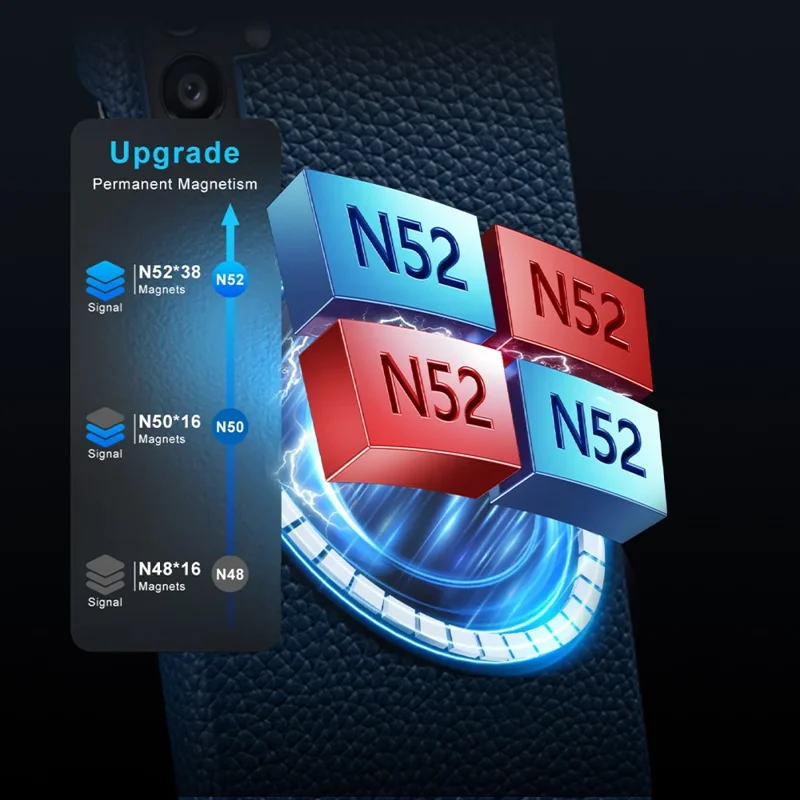 For Samsung Galaxy A26 5G Magnetic Case Litchi Texture Genuine Cow Leather + PC Shockproof Phone Back Cover - Mint Green