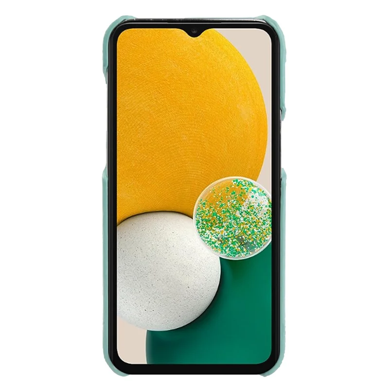 For Samsung Galaxy S25 Magnetic Case Litchi Texture Genuine Cow Leather + PC Shockproof Phone Back Cover - Mint Green