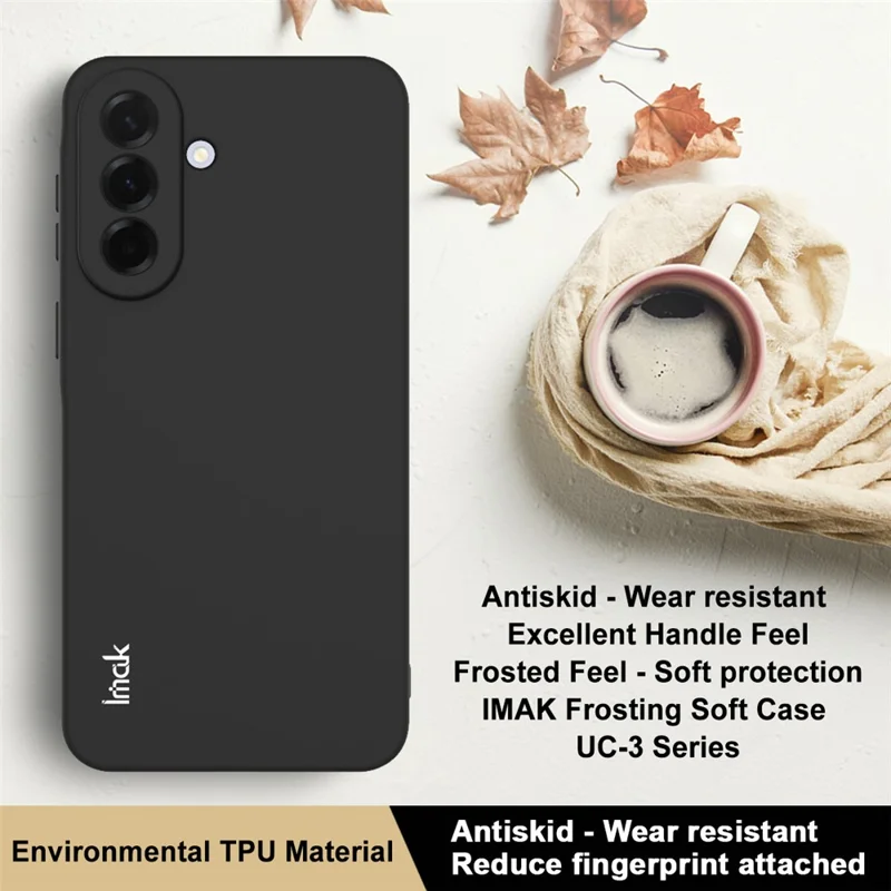 IMAK UC-3 Series for Samsung Galaxy A37 5G Case Matte Anti Fingerprint Soft TPU Cover - Black
