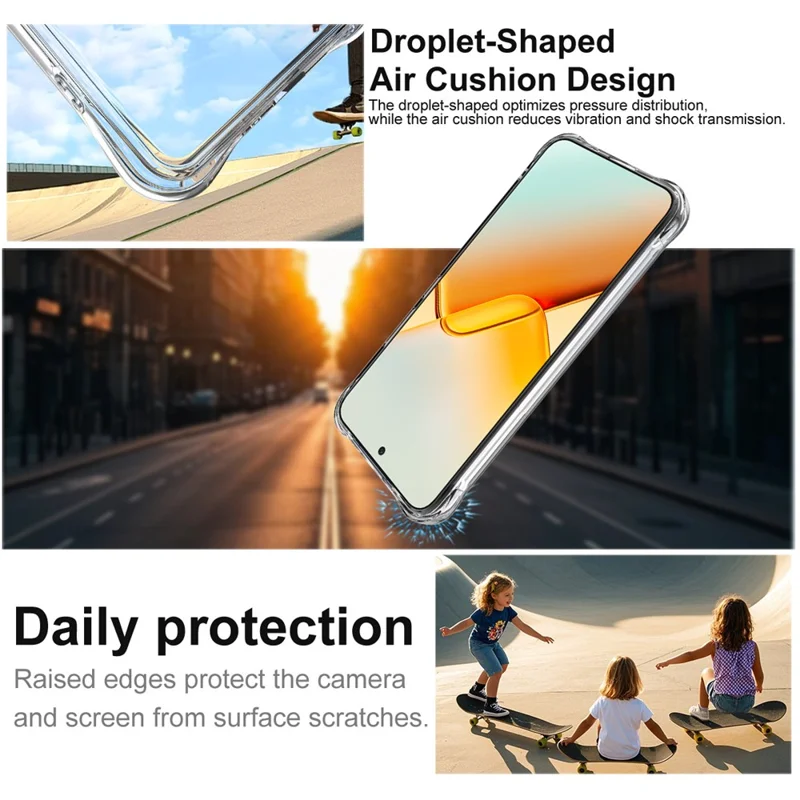 IMAK For Honor Power2 5G Case TPU Phone Cover Airbag Shockproof Protection - Transparent