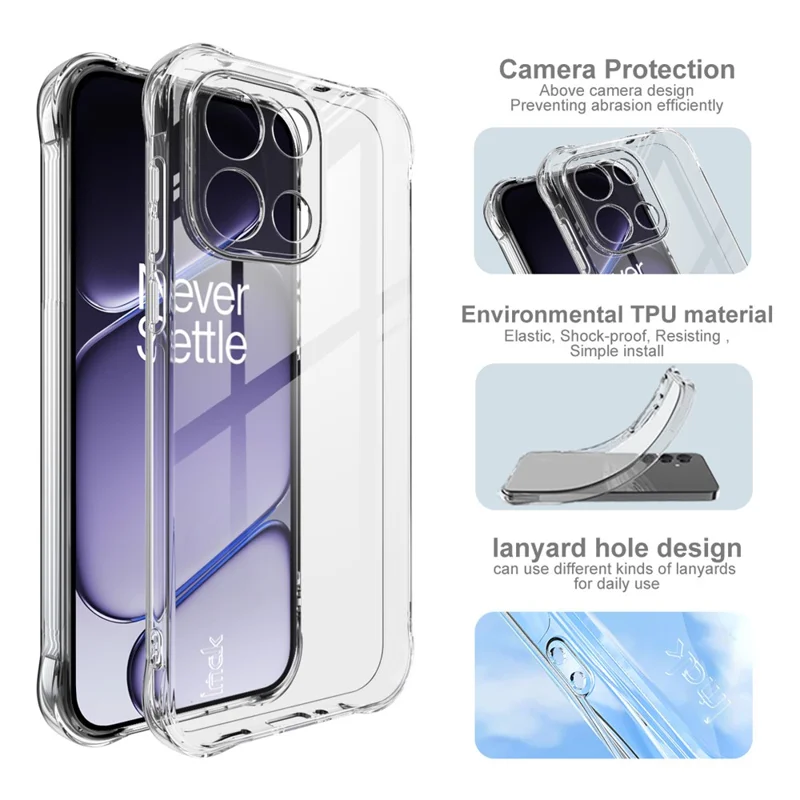 IMAK For OnePlus Turbo 6 5G Case TPU Phone Cover Airbag Shockproof Protection - Transparent
