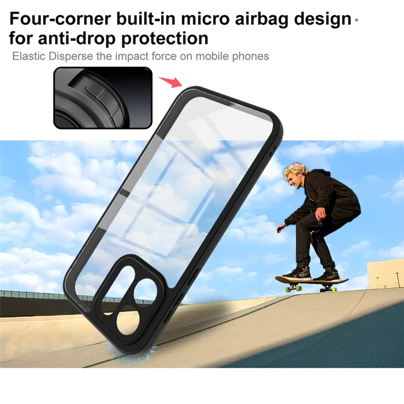 IMAK UX-9A Series For OnePlus Turbo 6 5G Case TPU PC Phone Cover Reinforced Corners - Transparent