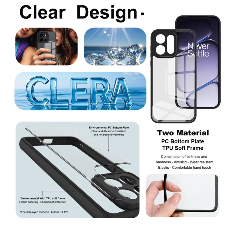 IMAK UX-9A Series For OnePlus Turbo 6 5G Case TPU PC Phone Cover Reinforced Corners - Transparent