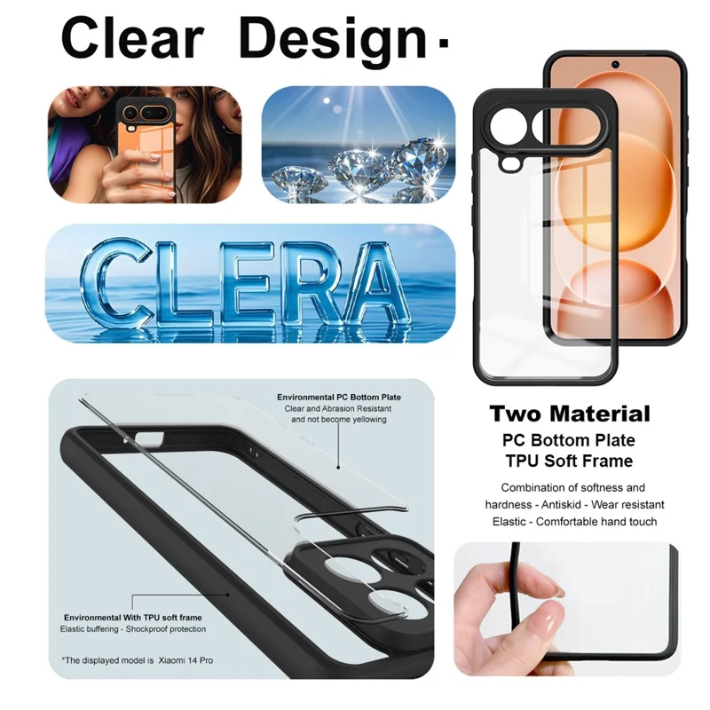 IMAK UX-9A Series For Honor Magic8 Pro Air 5G Case TPU PC Phone Cover Reinforced Corners - Transparent