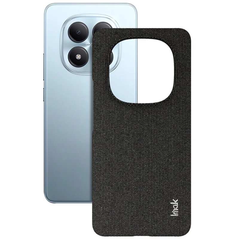 IMAK Ruiyi Series for Xiaomi Redmi Note 15 Pro 4G (Global) Case Fabric Texture Leather + PC Phone Back Cover - Black