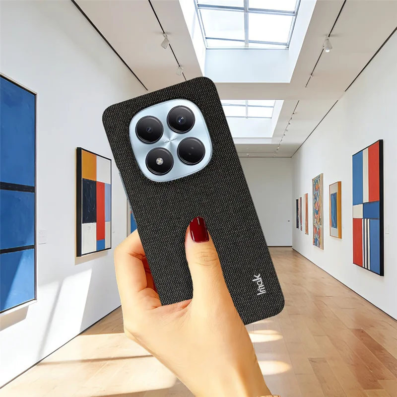 IMAK Ruiyi Series for Xiaomi Redmi Note 15 Pro 4G (Global) Case Fabric Texture Leather + PC Phone Back Cover - Black