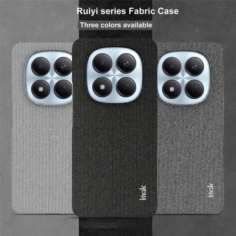 IMAK Ruiyi Series for Xiaomi Redmi Note 15 Pro 4G (Global) Case Fabric Texture Leather + PC Phone Back Cover - Black