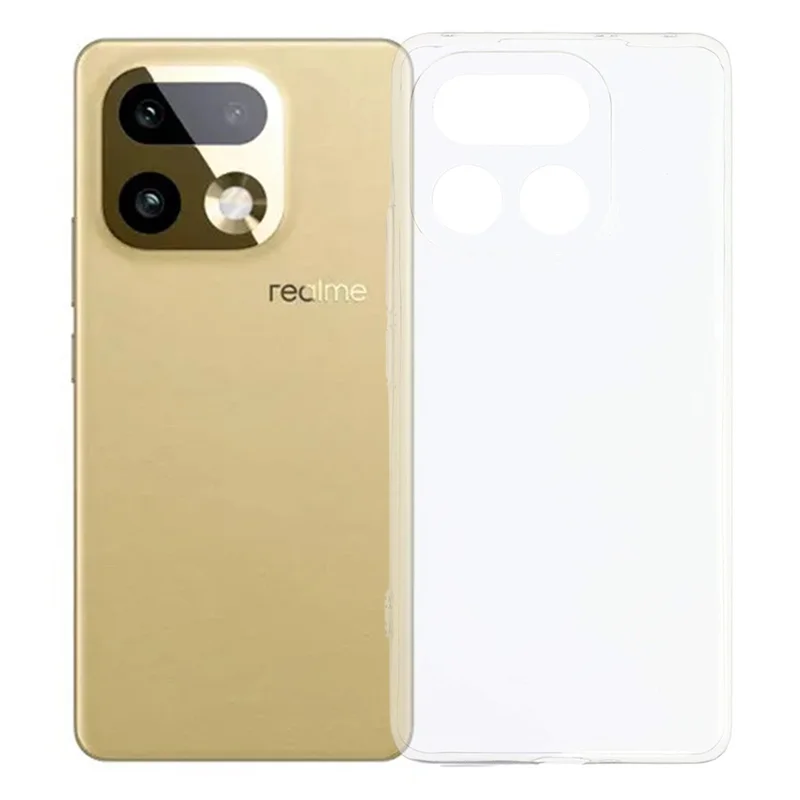 For Realme 16 Pro+ 5G Back Cover Ultra Thin Flexible TPU Clear Phone Case - Transparent