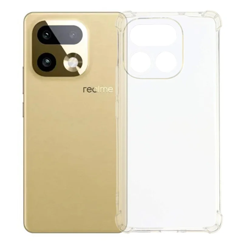 For Realme 16 Pro+ 5G TPU Case Reinforced Corners Drop-proof Phone Cover - Transparent