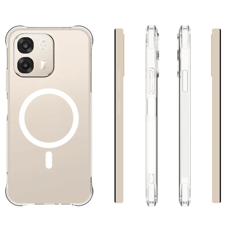 Bulk Purchasing Magnetic Case For Oppo A6 4G / A6 5G (Global) / A6s 5G TPU Anti-drop Phone Back Cover - Transparent