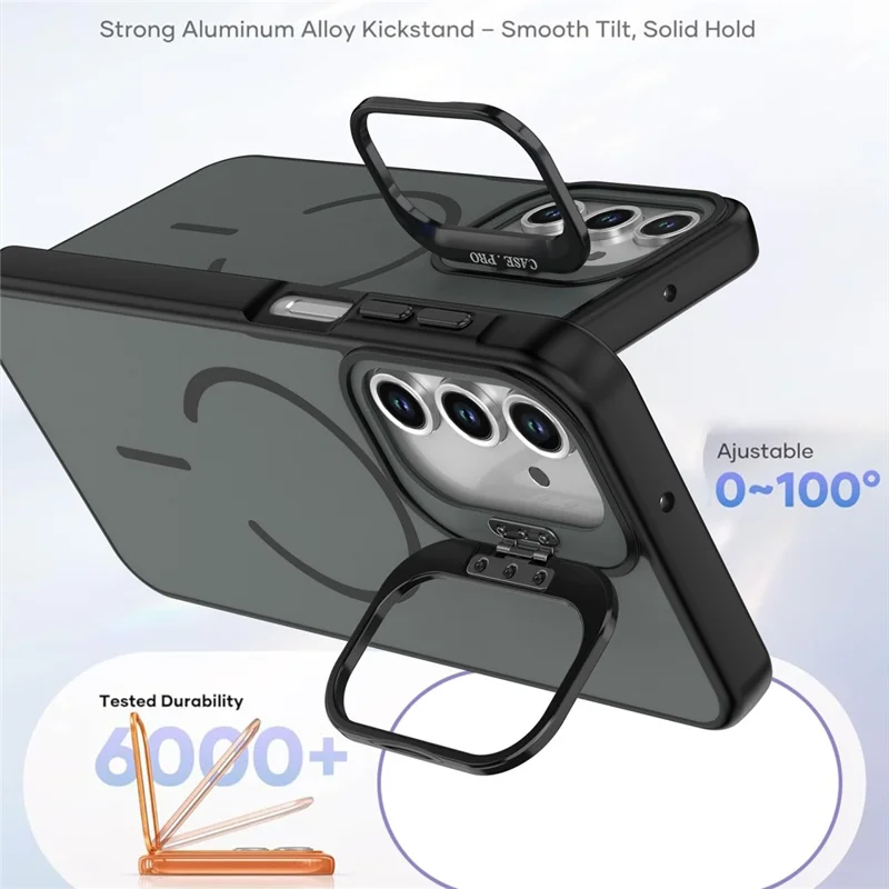 For Samsung Galaxy A13 4G  /  A13 5G Case Skin-touch PC + TPU Magnetic Phone Cover with Lens Frame Kickstand - Black