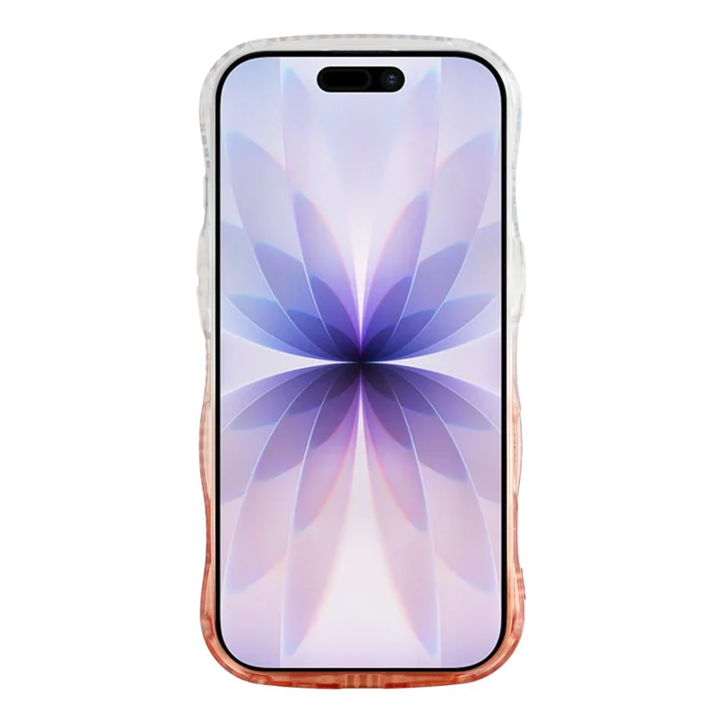 For iPhone 16 Case Rhinestone Decor Wave Frame TPU Phone Cover with Leopard Print Glitter Card  /  Lens Film - Gradient Brown