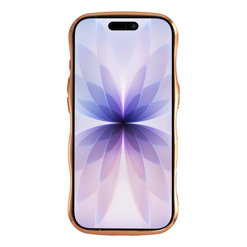 For iPhone 16 Magnetic Case Electroplated Wave Frame Rhinestone Decor TPU PC Phone Cover with Love Glitter Paper - Orange