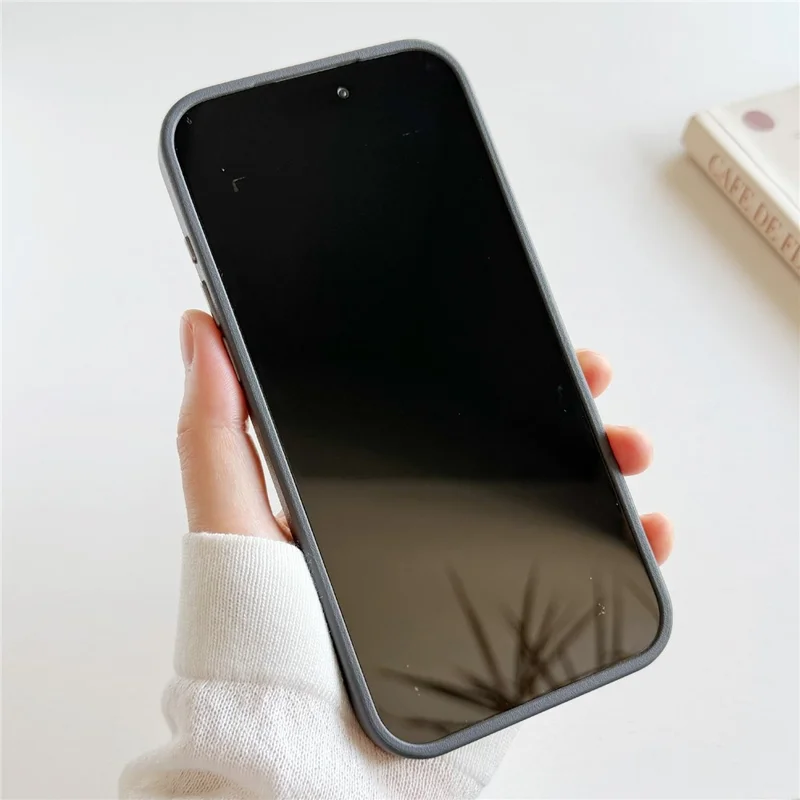 For iPhone 17 Pro Magnetic Case Sliding Foldable Kickstand Corrugated PU Leather + PC Phone Cover Compatible with MagSafe - Black