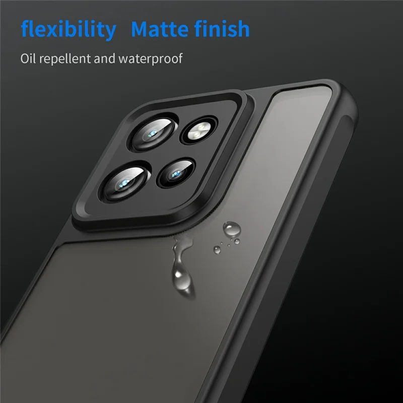 Phone Case For Motorola ThinkPhone 25 5G  /  ThinkPhone 25 5G Drop Proof Airbags Frosted Translucent PC + TPU Phone Back Cover - Black