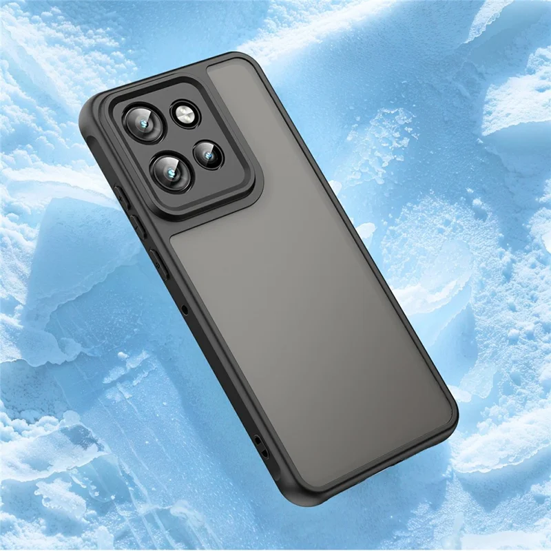 Phone Case For Motorola ThinkPhone 25 5G  /  ThinkPhone 25 5G Drop Proof Airbags Frosted Translucent PC + TPU Phone Back Cover - Black