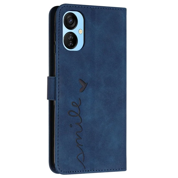 Per Tecno Camon 19 Neo 4G a Forma di Cuore Imprinting Portafoglio Per Telefono Copertina Protettiva in Pelle PU in Pelle PU - Zaffiro