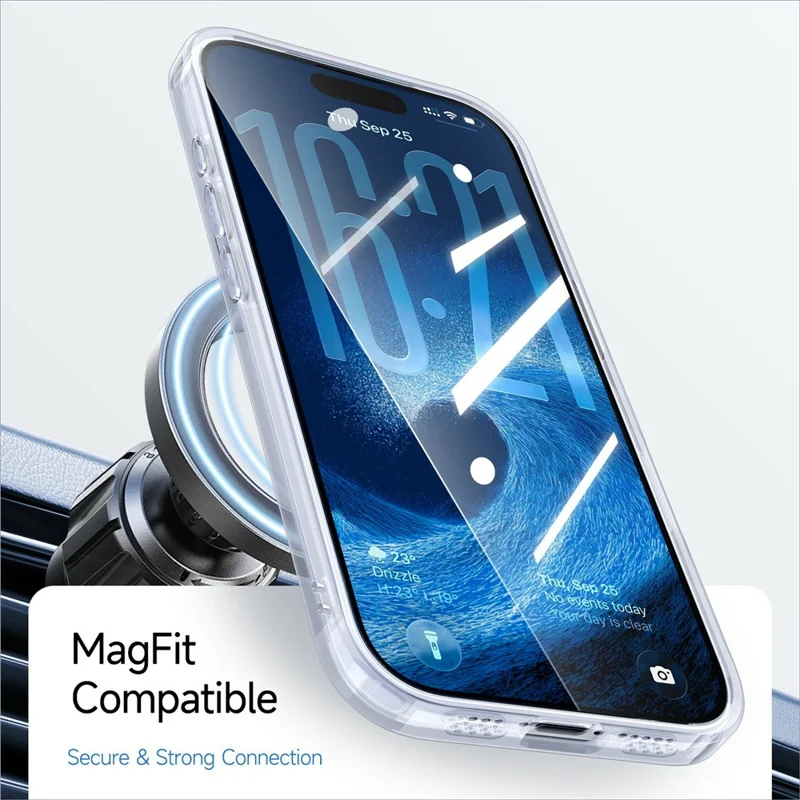 For iPhone 17 Magnetic Case Shockproof TPU PC Clear Phone Cover Compatible with MagSafe - White