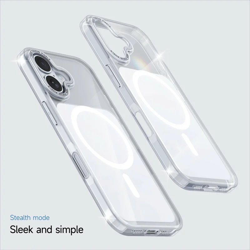 For iPhone 17 Magnetic Case Shockproof TPU PC Clear Phone Cover Compatible with MagSafe - White