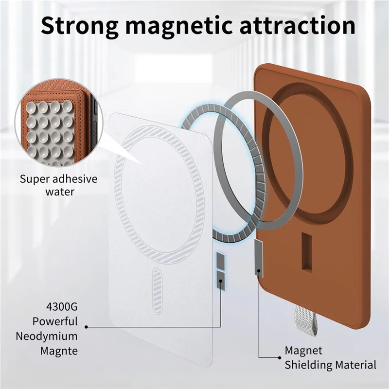 For Xiaomi Redmi Note 15 Pro+ 5G (Global) Case Carbon Fiber Texture Leather Back Cover with Magnetic Detachable Suction Cup - Brown