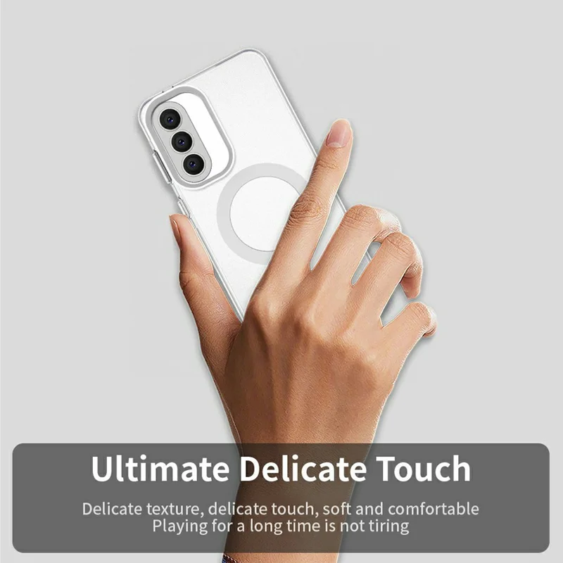 For Samsung Galaxy A57 5G Magnetic Case Anti Drop Hybrid Phone Back Cover - White