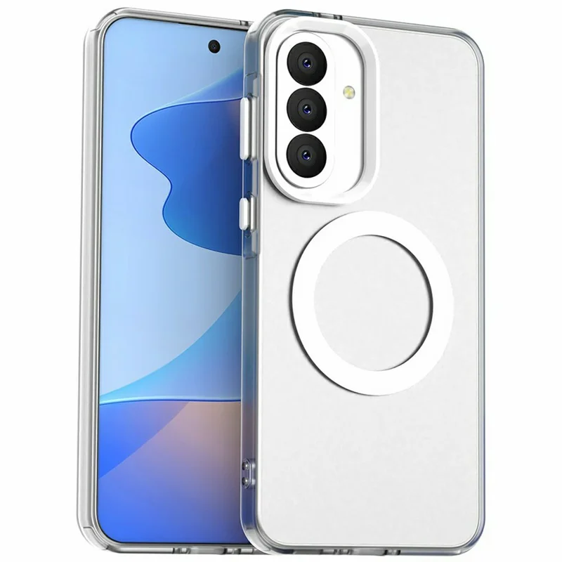 For Samsung Galaxy A37 5G Magnetic Case Anti Drop Hybrid Phone Back Cover - White