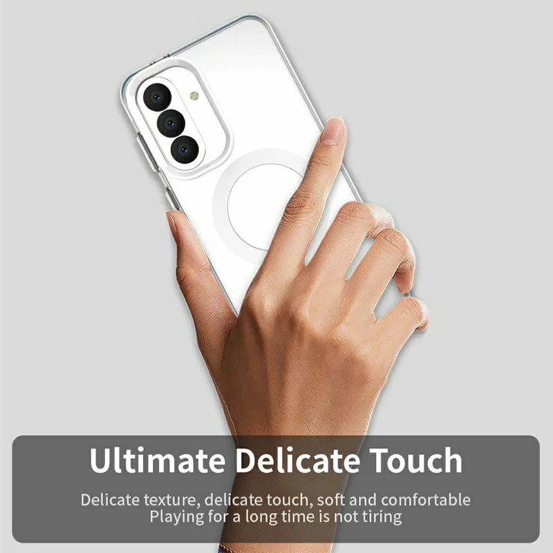 For Samsung Galaxy A37 5G Magnetic Case Anti Drop Hybrid Phone Back Cover - White