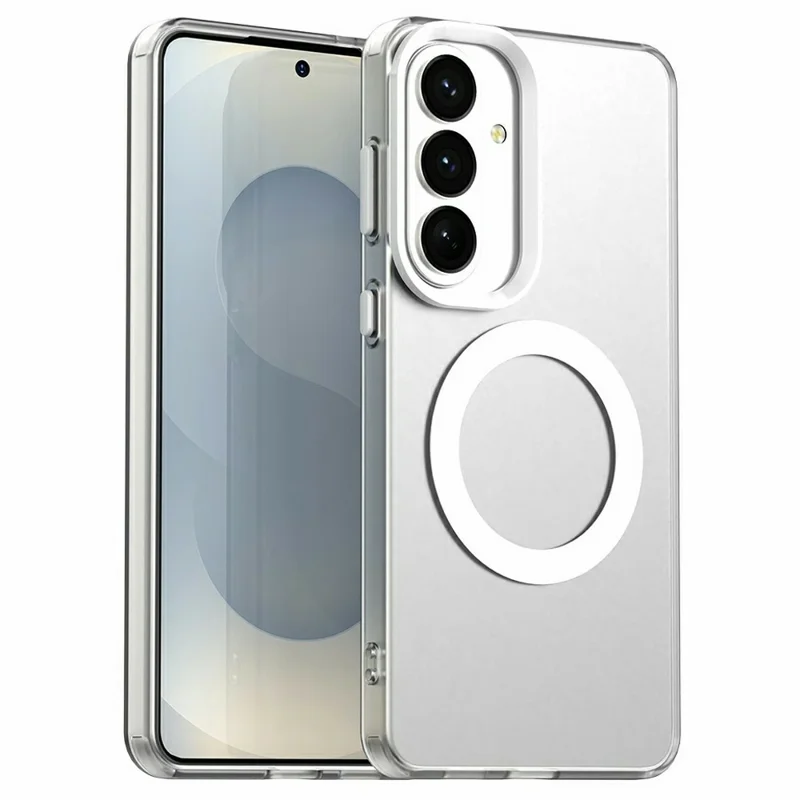 For Samsung Galaxy S26 Magnetic Case Anti Drop Hybrid Phone Back Cover - White