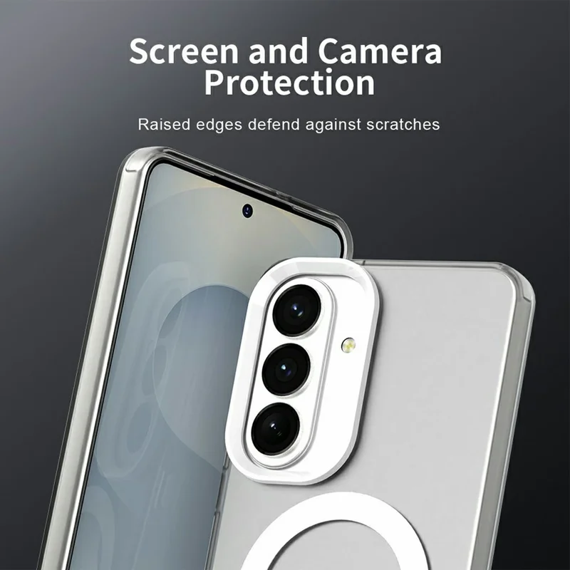 For Samsung Galaxy S26 Magnetic Case Anti Drop Hybrid Phone Back Cover - White