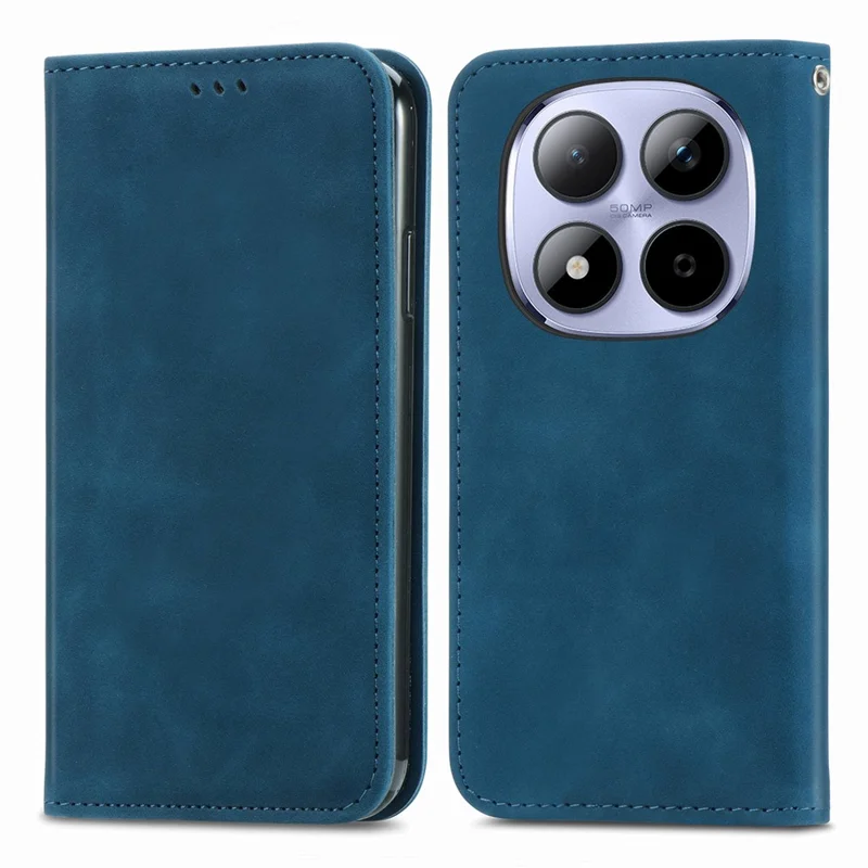 For Xiaomi Redmi Note 15 Pro 5G (Global) Leather Case with Card Holder Magnetic Absorption Phone Cover - Blue
